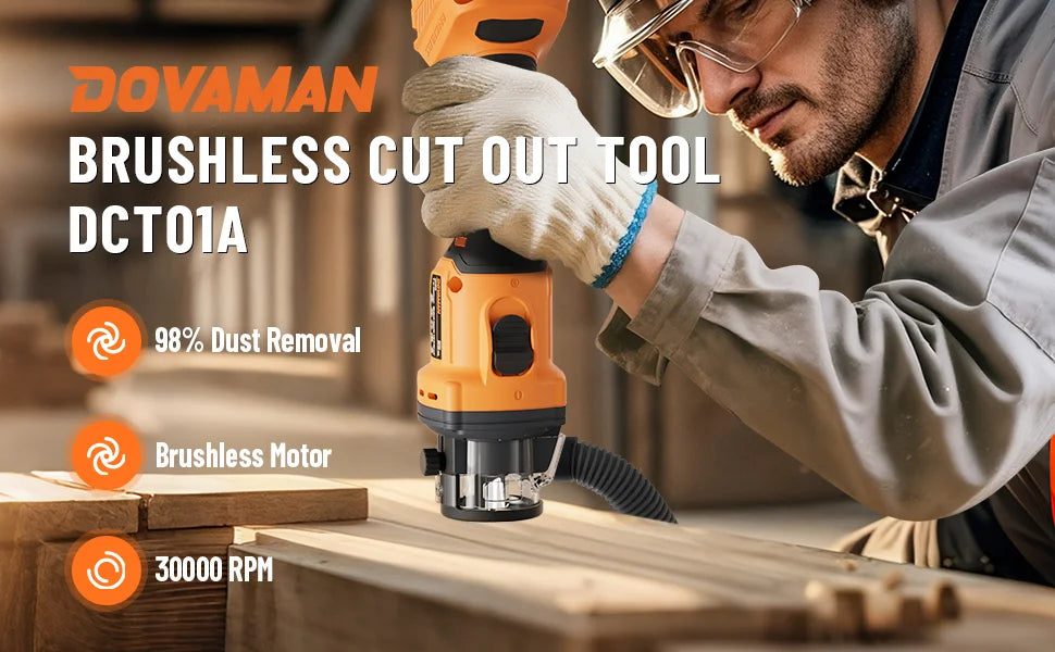DOVAMAN 20V Brushless Drywall Cut Out Tool 30000 RPM