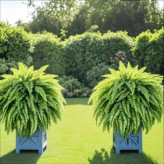 Elegant Boston Fern Decor 2 Piece Artificial Plants for Hanging