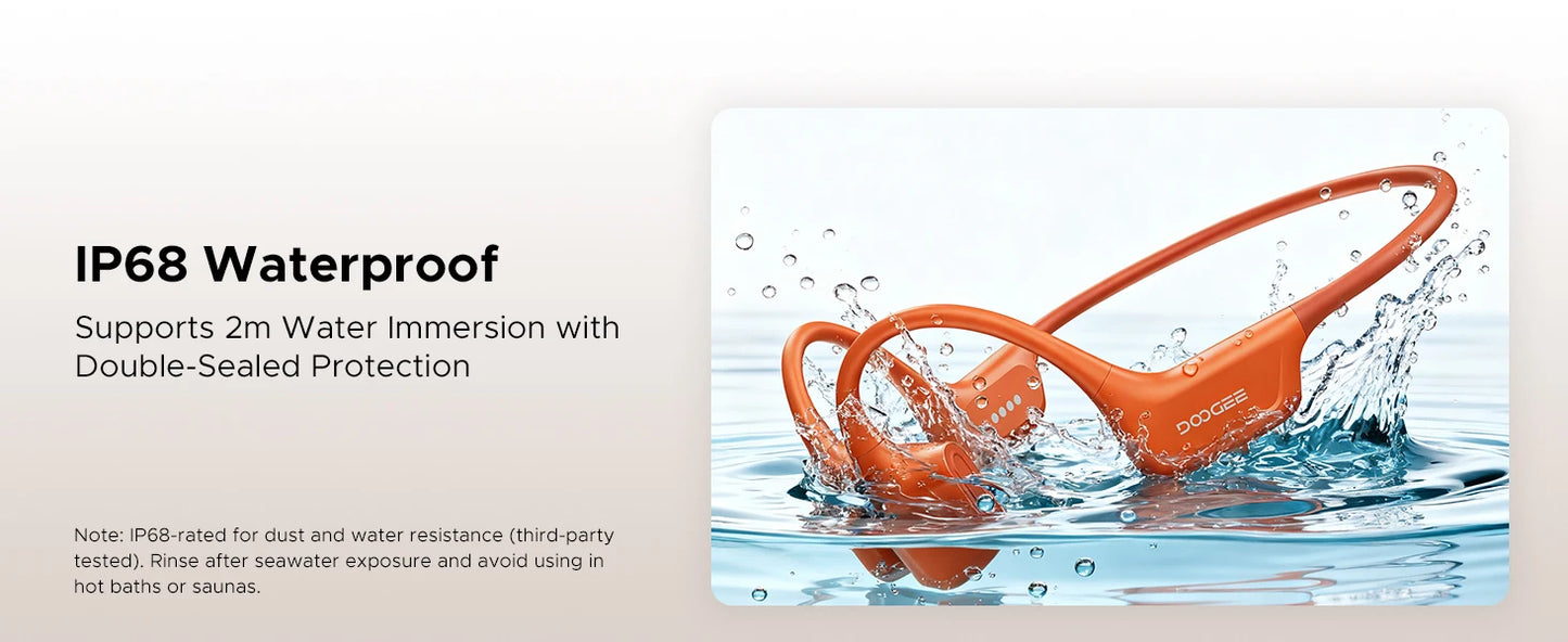 DOOGEE BoneAir Swim Bone Conduction Headphones Bluetooth 5.4 IP68