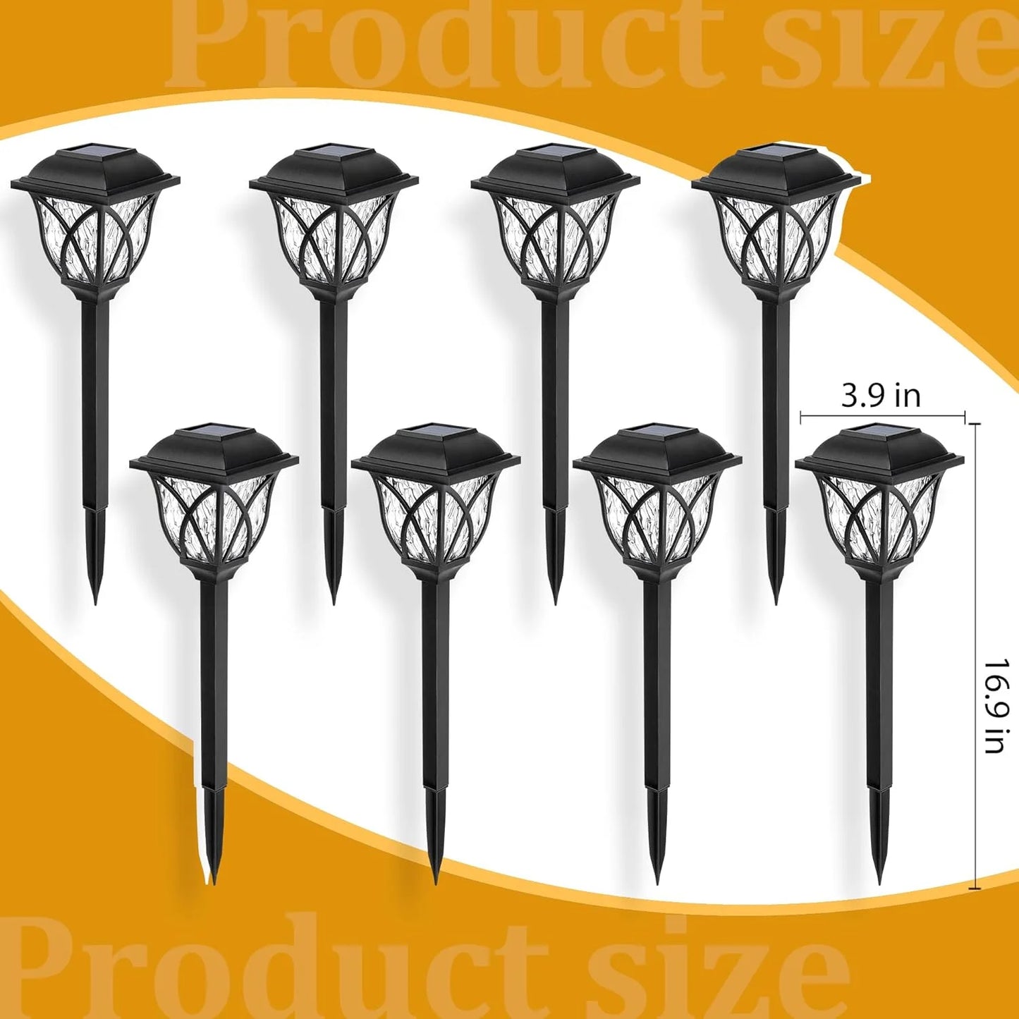 Solar Lawn Six Piece Flashing LED Outdoor Garden Landscape Lights