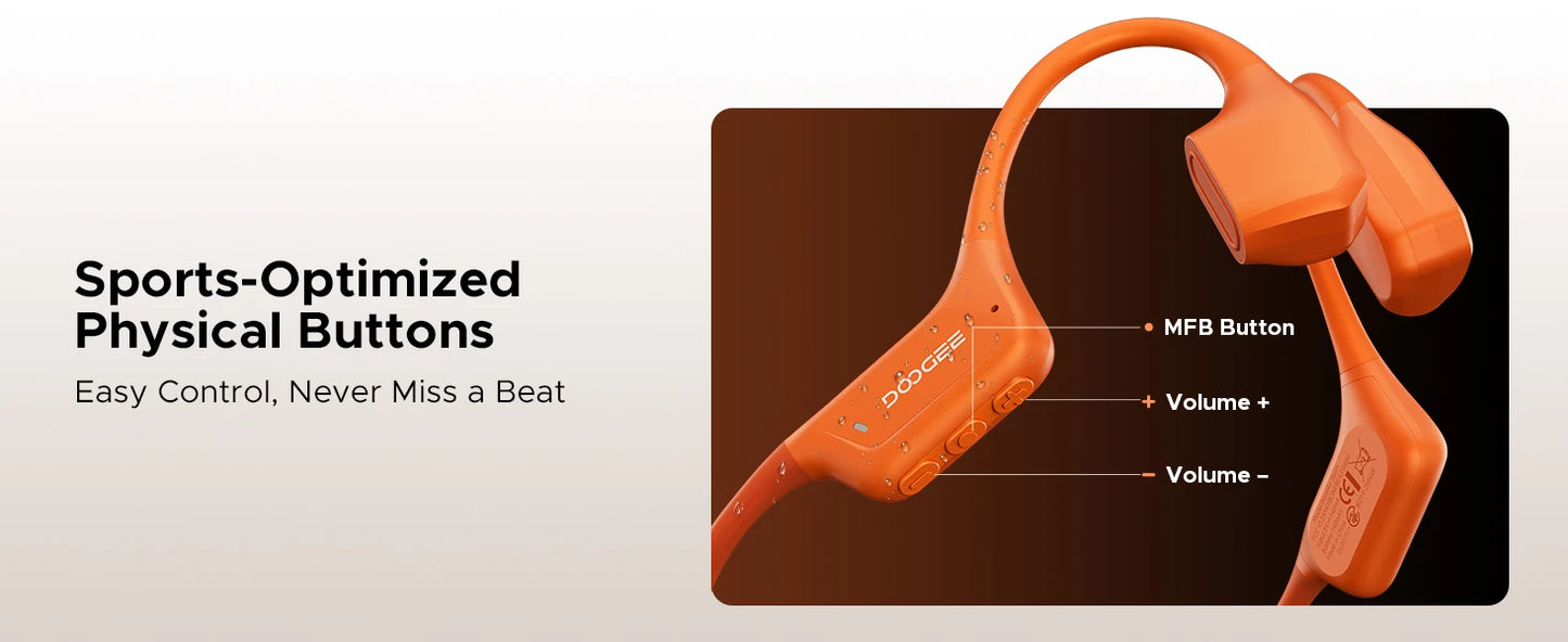 DOOGEE BoneAir Swim Bone Conduction Headphones Bluetooth 5.4 IP68