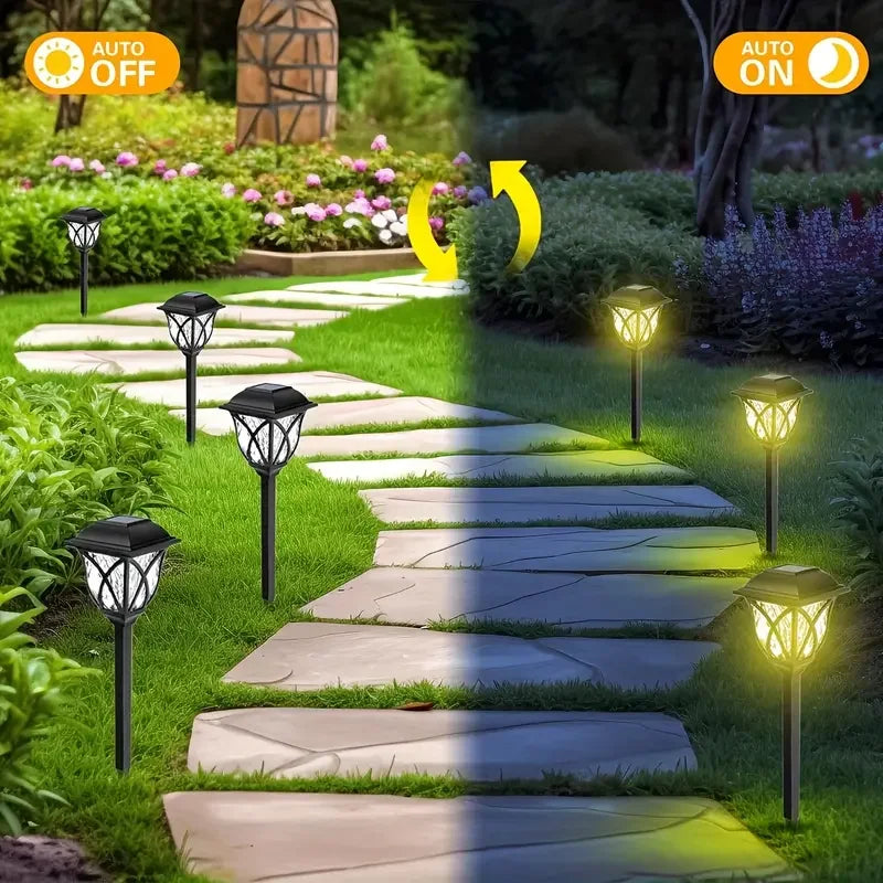 Solar Lawn Six Piece Flashing LED Outdoor Garden Landscape Lights