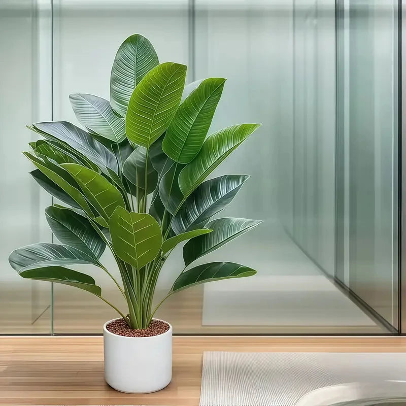 Two-Piece Artificial Banana Tree Plant For Home Office Decor
