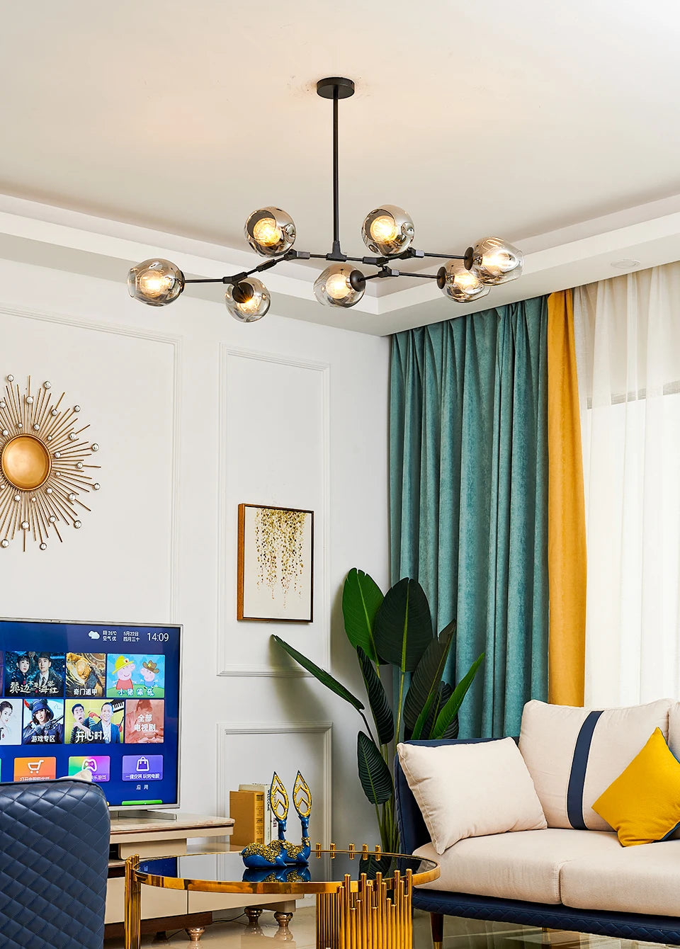 CNDL Nordic Glass LED Chandeliers Modern Indoor Ceiling Lighting