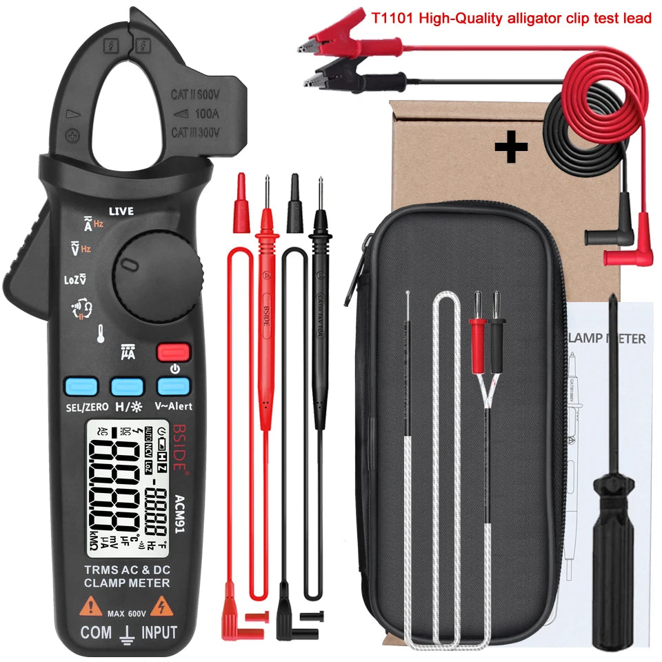 BSIDE ACM91 Digital Clamp Meter 100A DC AC Ammeter