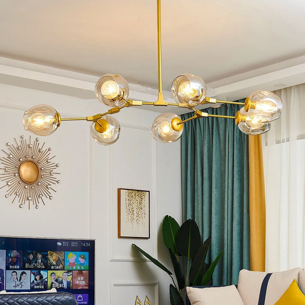 CNDL Nordic Glass LED Chandeliers Modern Indoor Ceiling Lighting
