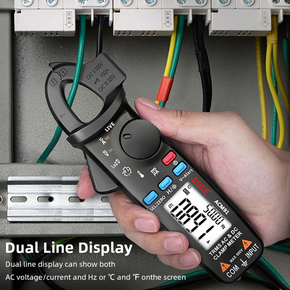 BSIDE ACM91 Digital Clamp Meter 100A DC AC Ammeter