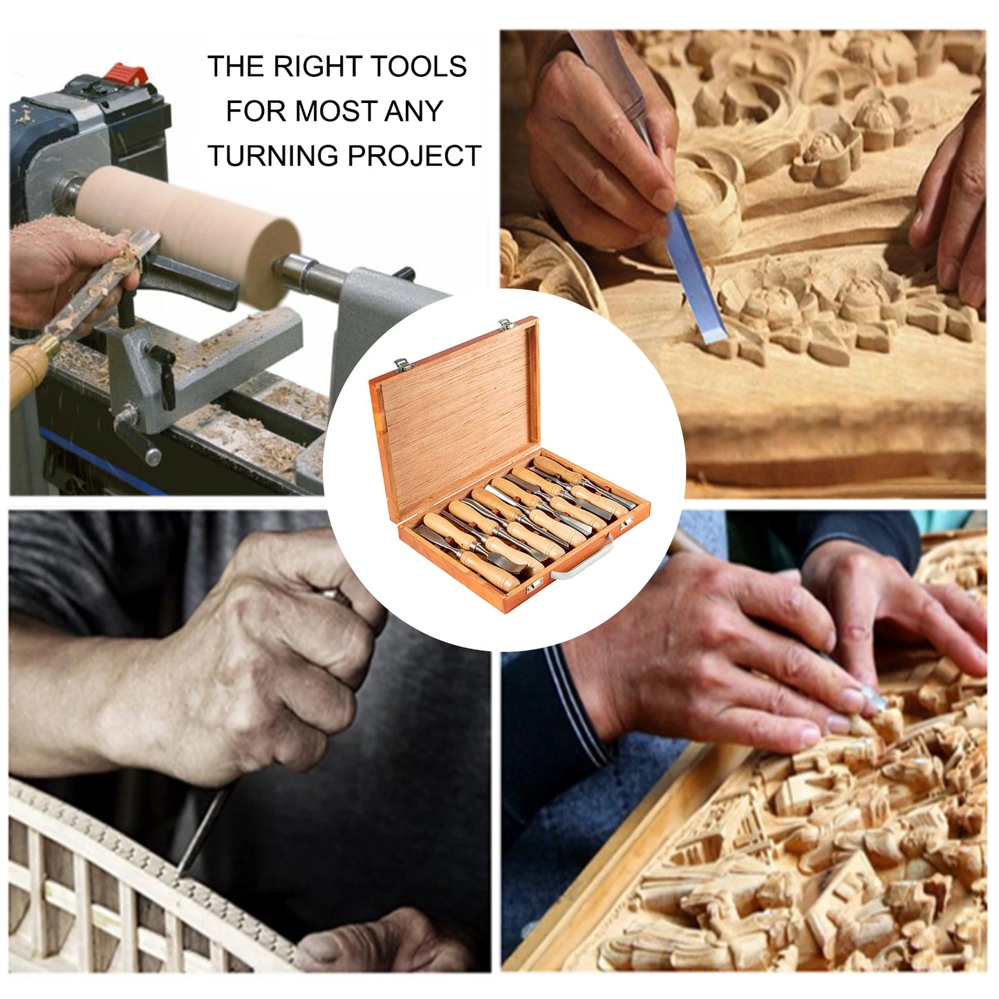 SucceBuy Wood Carving Chisel Set Lathe Gouges For Woodworking