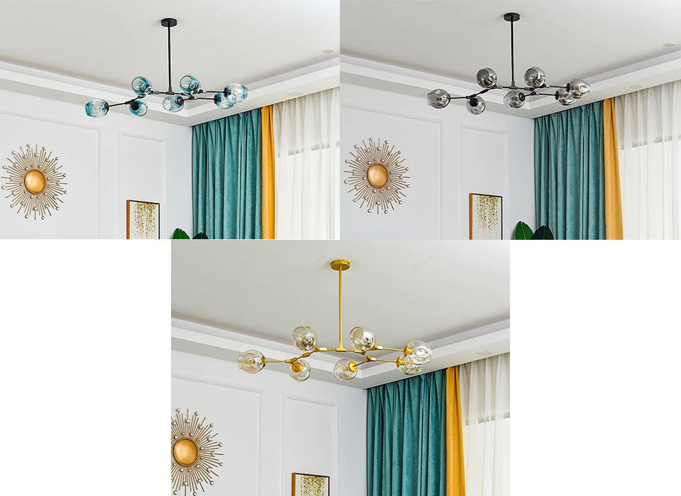 CNDL Nordic Glass LED Chandeliers Modern Indoor Ceiling Lighting