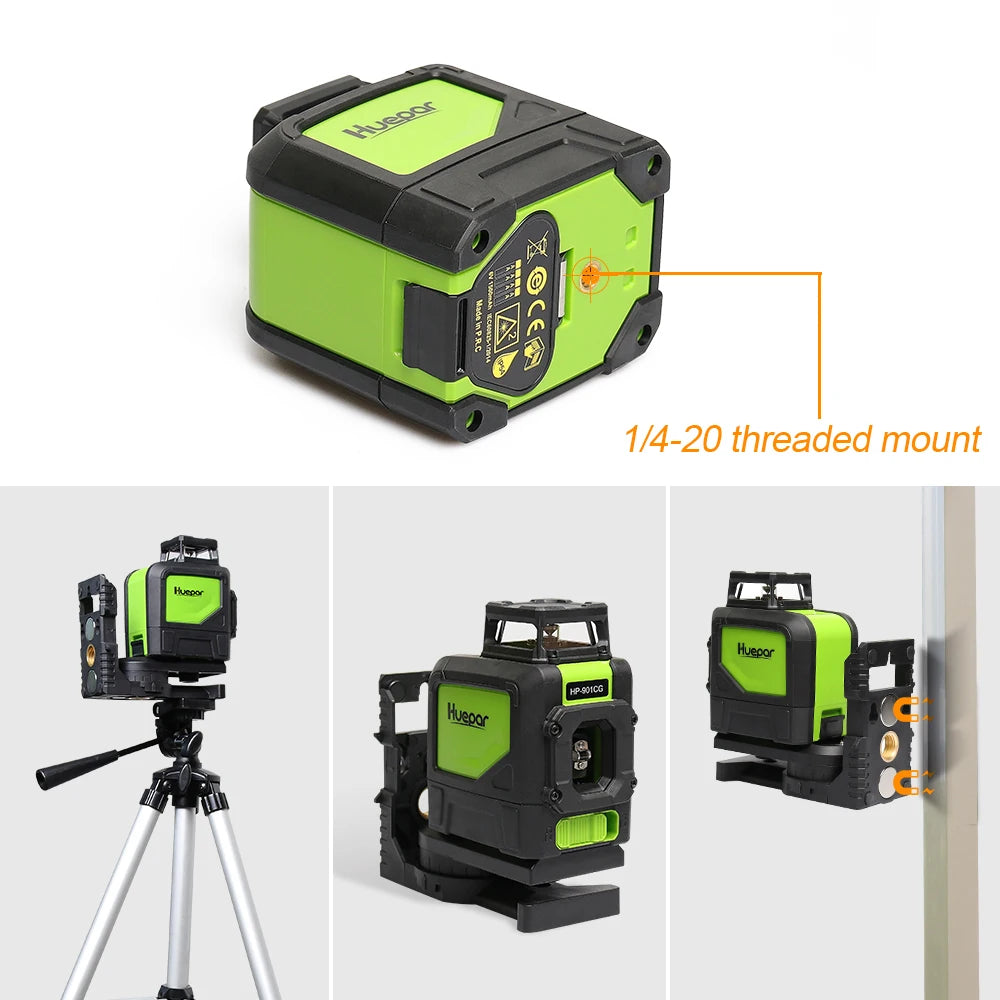 Huepar 901CG Self Leveling Laser Level Pulse Mode Magnetic Base