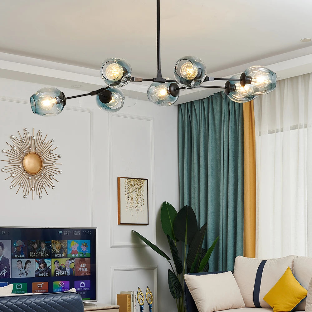 CNDL Nordic Glass LED Chandeliers Modern Indoor Ceiling Lighting
