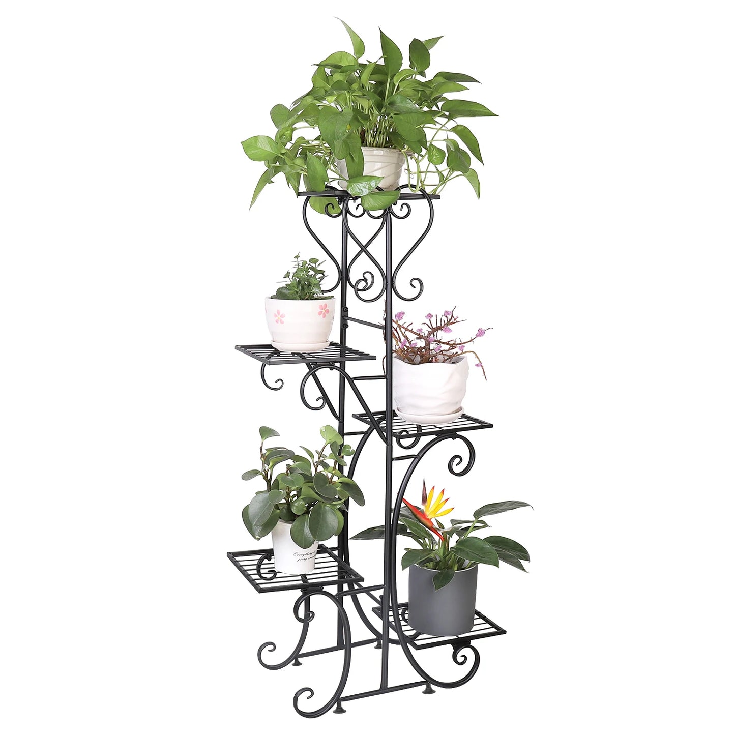 6 Tier Metal Plant Stand Indoor Outdoor Garden Shelf