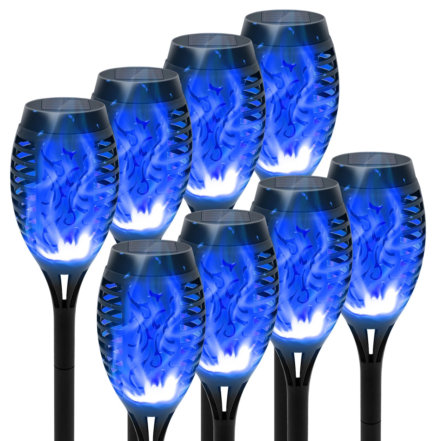 Solar Flame Torch Lights LED Flickering Outdoor Lawn Path Decoration