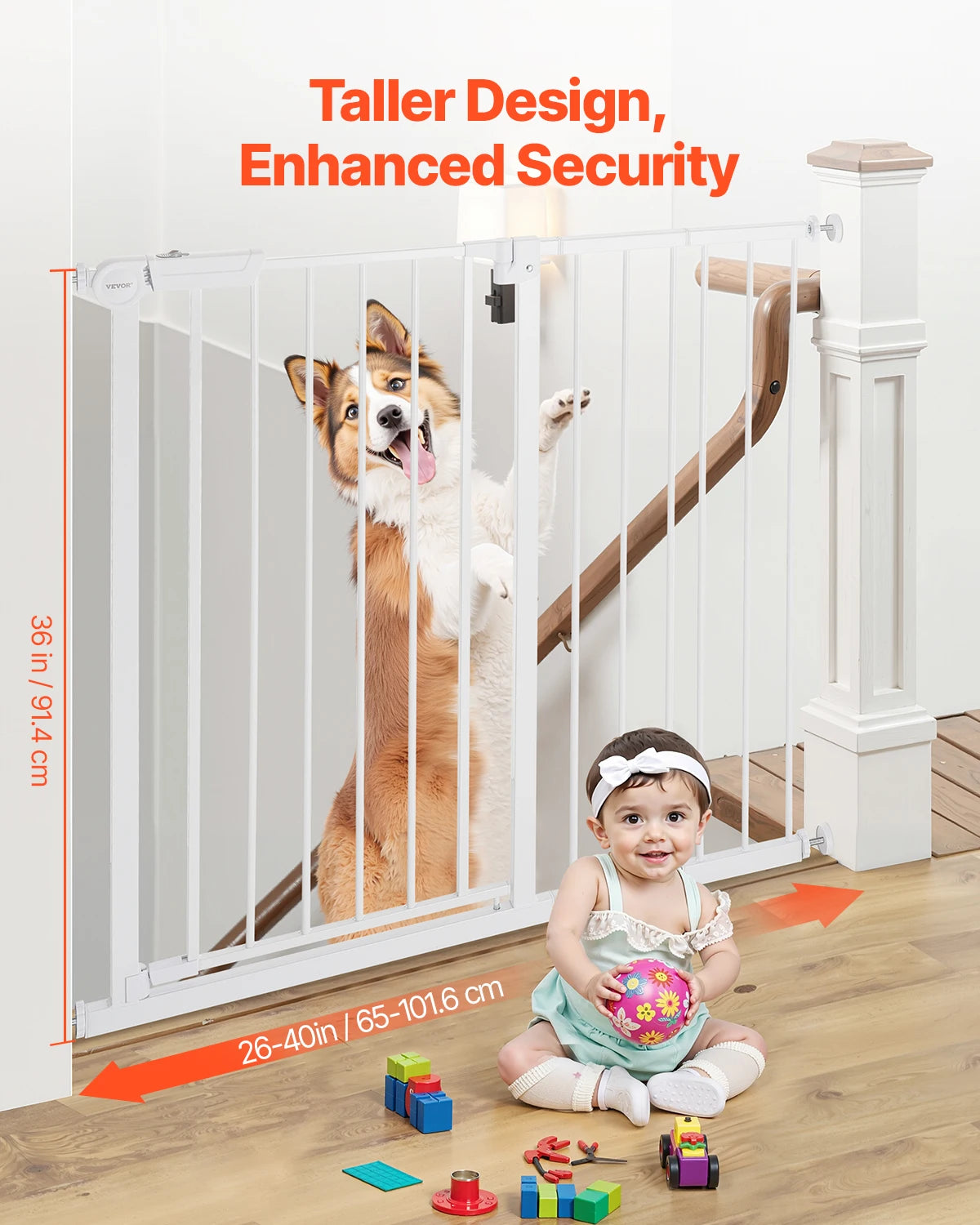 SucceBuy Baby Gate Walk Through Doorways Pressure Mounted