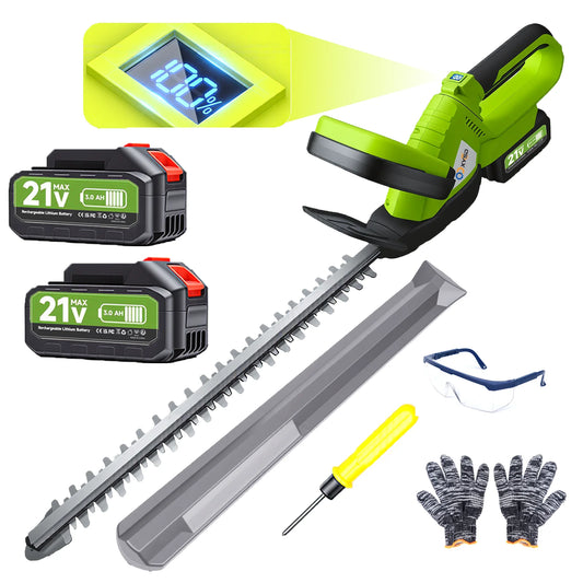 Brushless Electric Hedge Trimmer With Safety Lock Includes Batteries Blade Guard