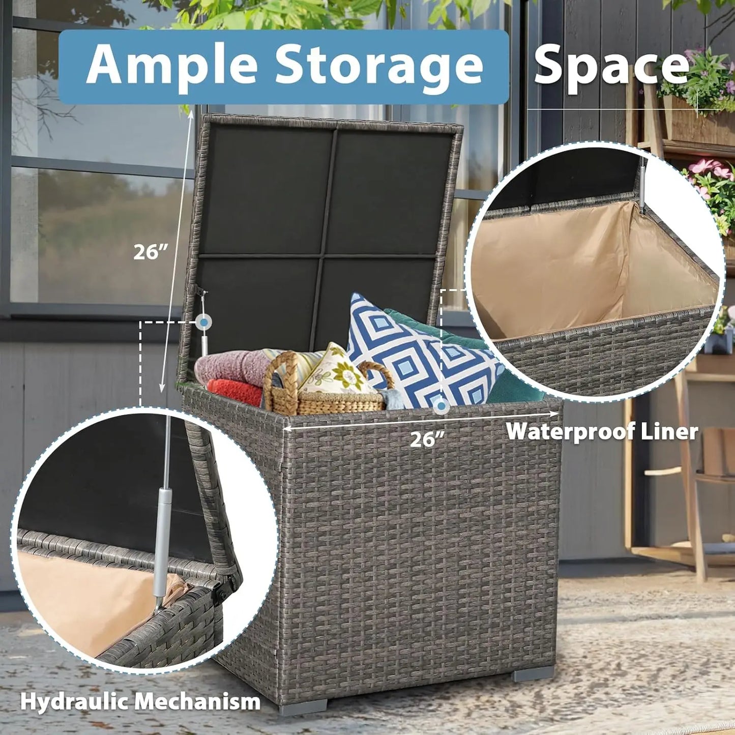 8 Piece Patio Furniture Set With Fire Pit Table Rattan