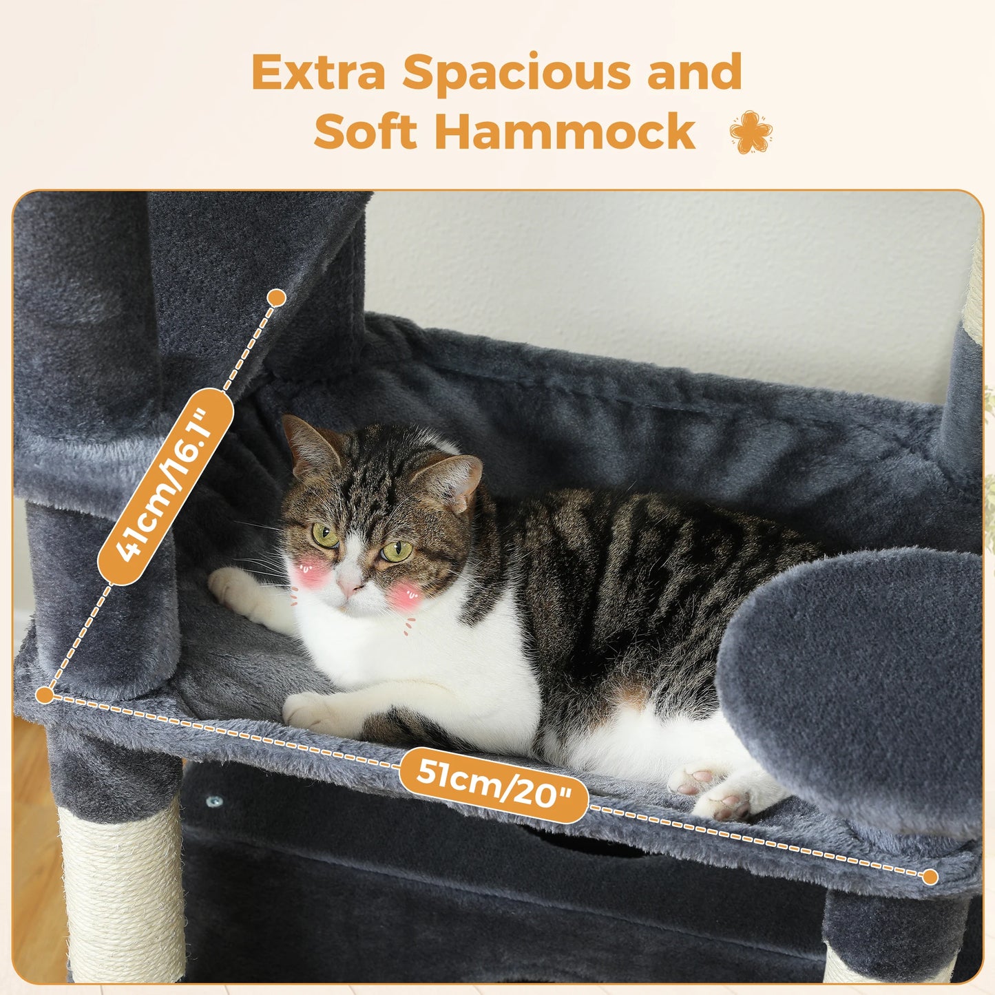 PAWZ Road Cat Tree Tower With Sisal Scratching Posts Hammock