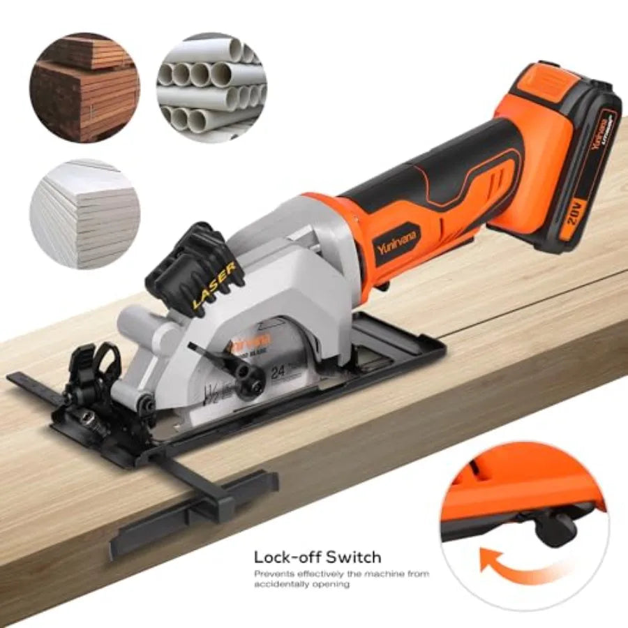 SHXI DC20V Mini Circular Saw Cordless With Laser Rip Guide
