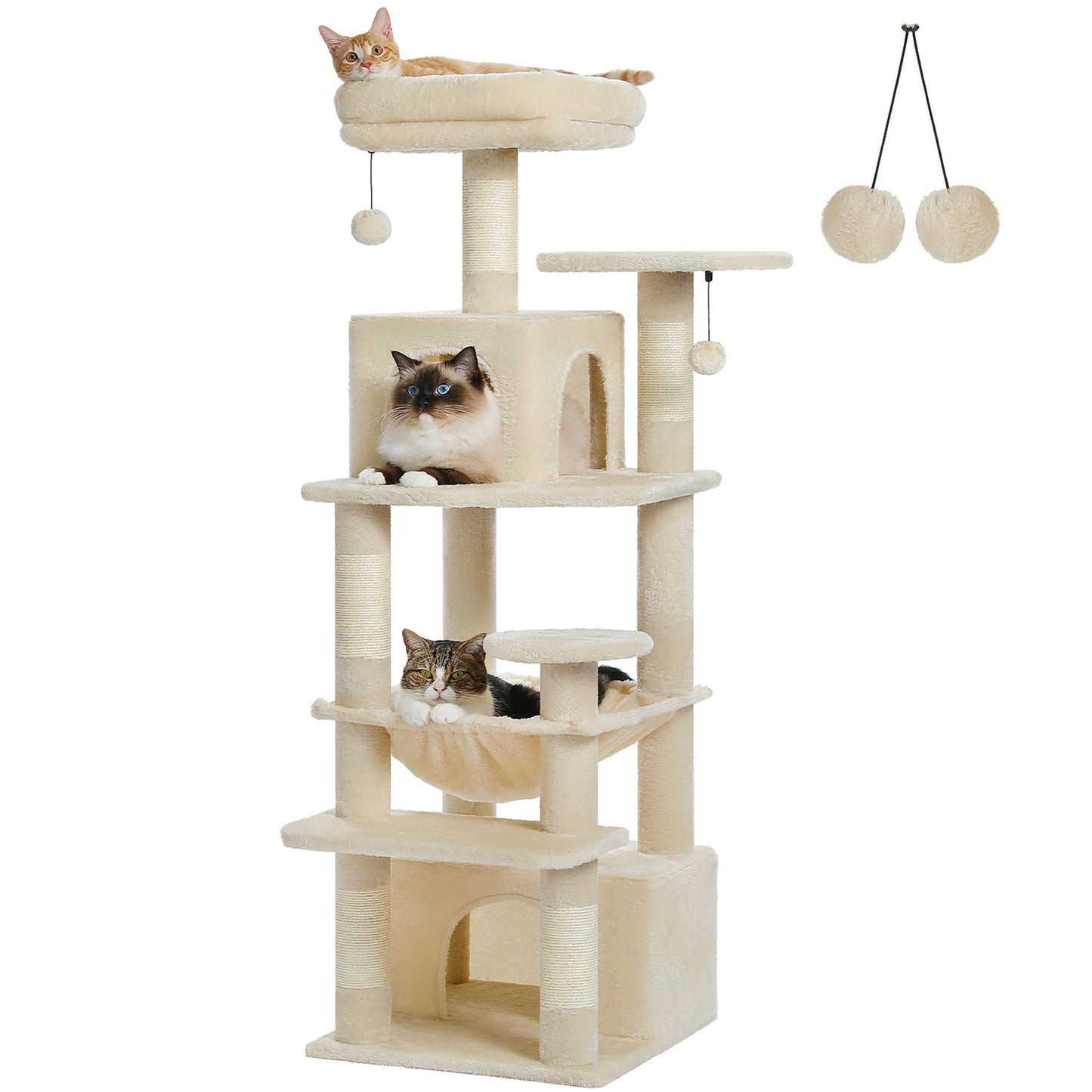PAWZ Road Cat Tree Tower With Sisal Scratching Posts Hammock