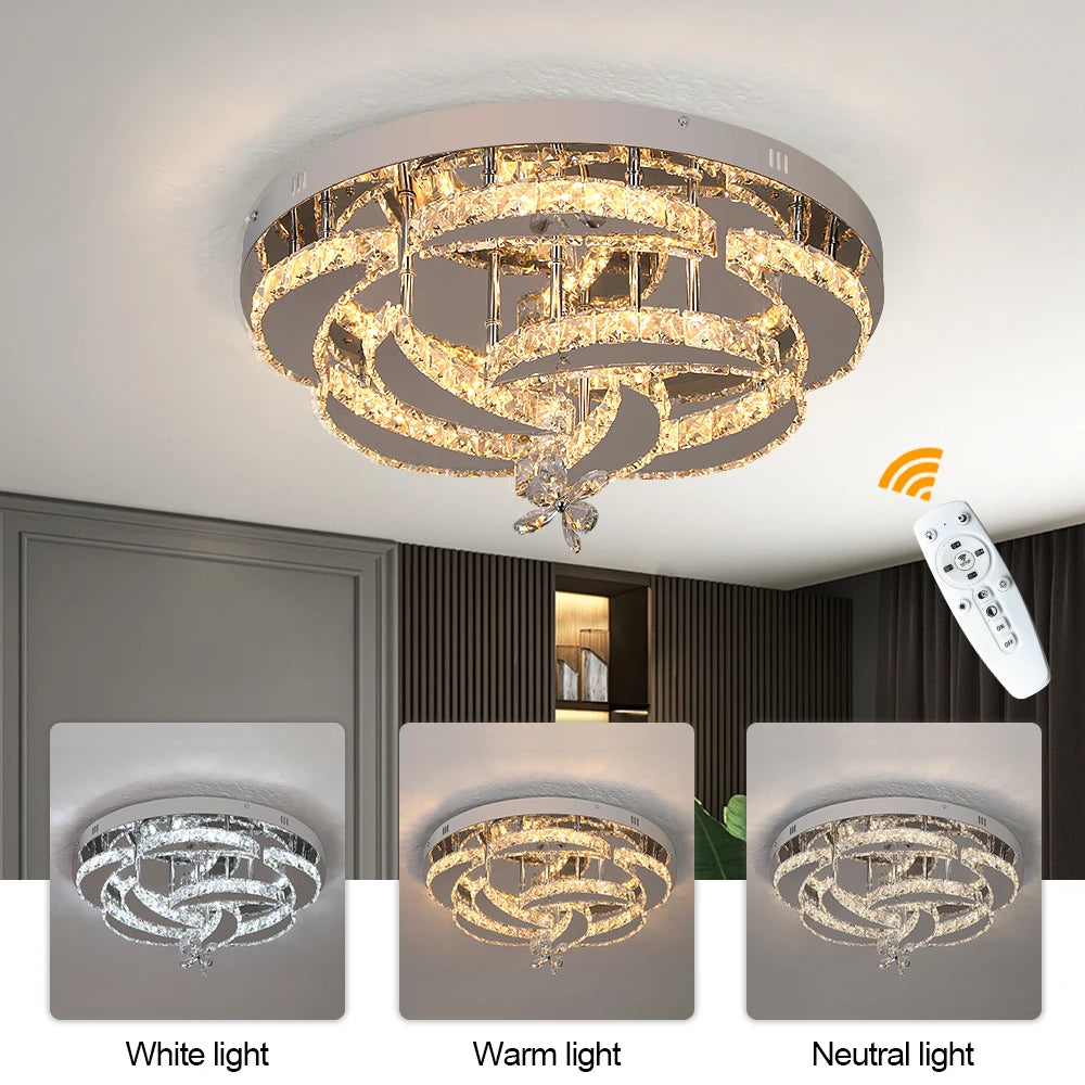 Vetrulus Luxury K9 Crystal Chandelier Modern Dimmable Ceiling Lamp