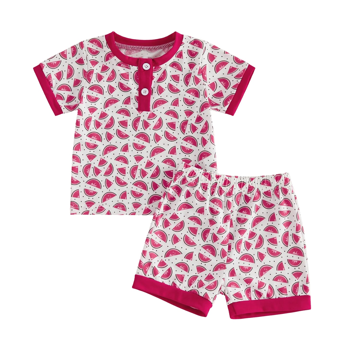 Infant Pineapple Pattern 2 Piece Tank Top And Shorts Set