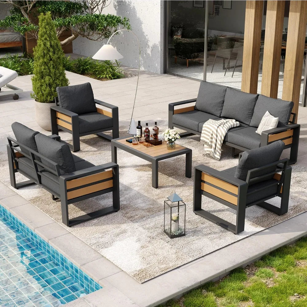 XIAOLANG Aluminum Patio Furniture Set Outdoor Sectional Olefin Cushions