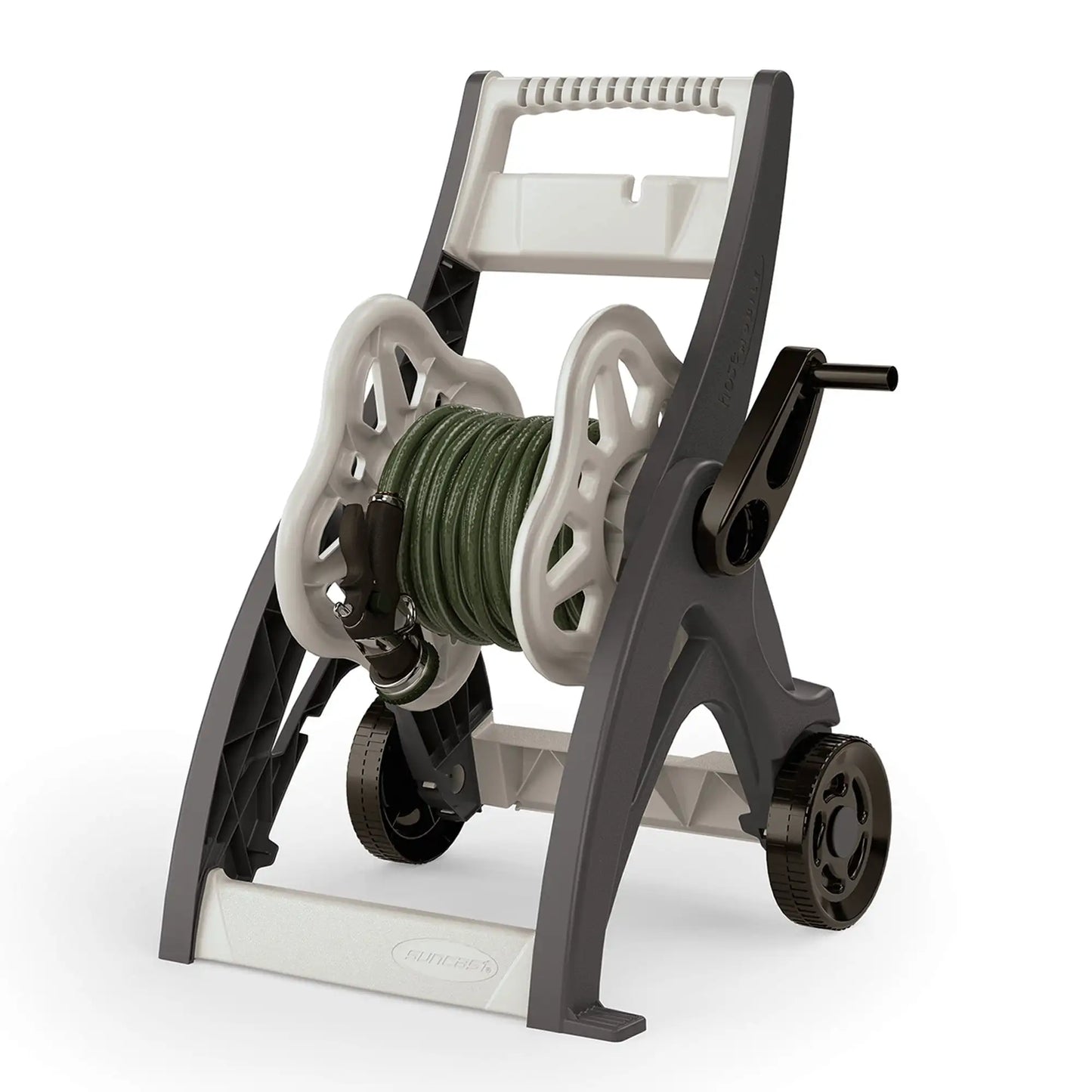 Suncast 175 Foot Hosemobile Hose Reel Cart Gray And Taupe With Large 7 Inch Wheels