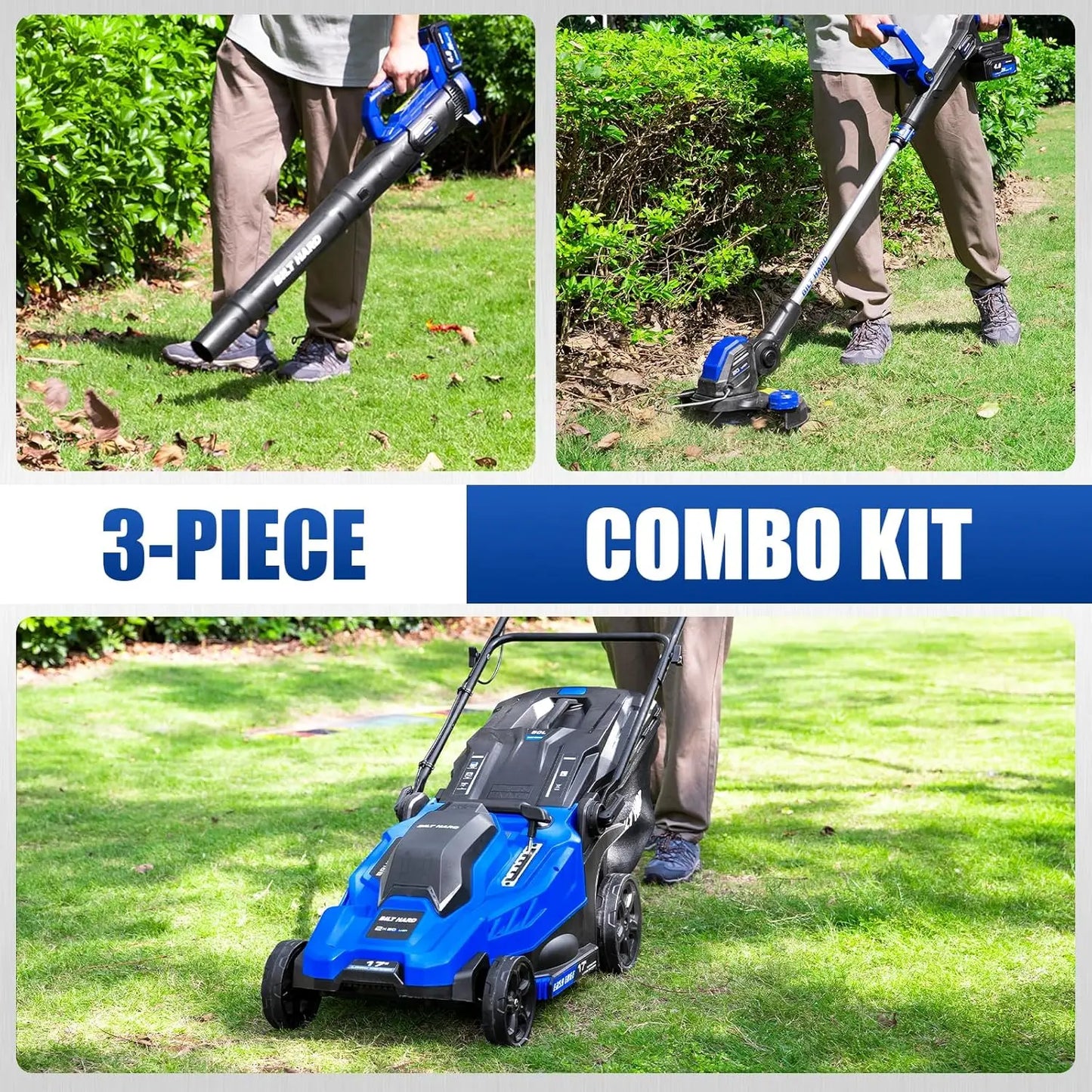40V Cordless Lawn Mower And String Trimmer Leaf Blower Set