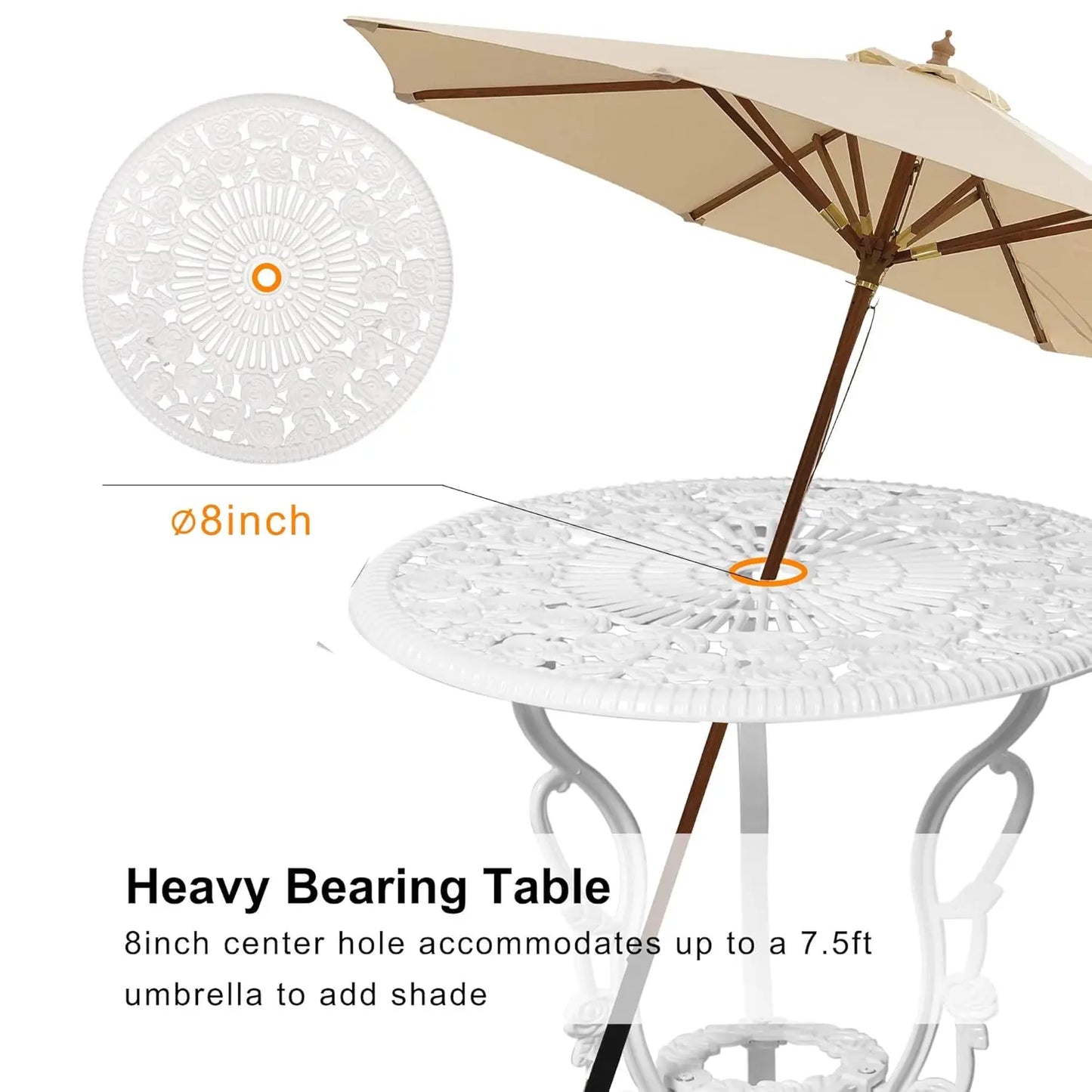Bistro Table And Chairs Set Outdoor Patio Cast Aluminum