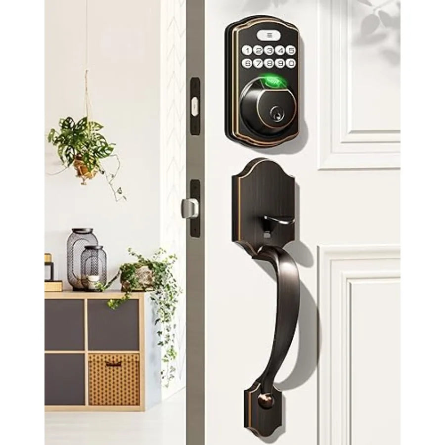 SHXI Fingerprint Door Lock Set Keyless Entry With Lever Handle