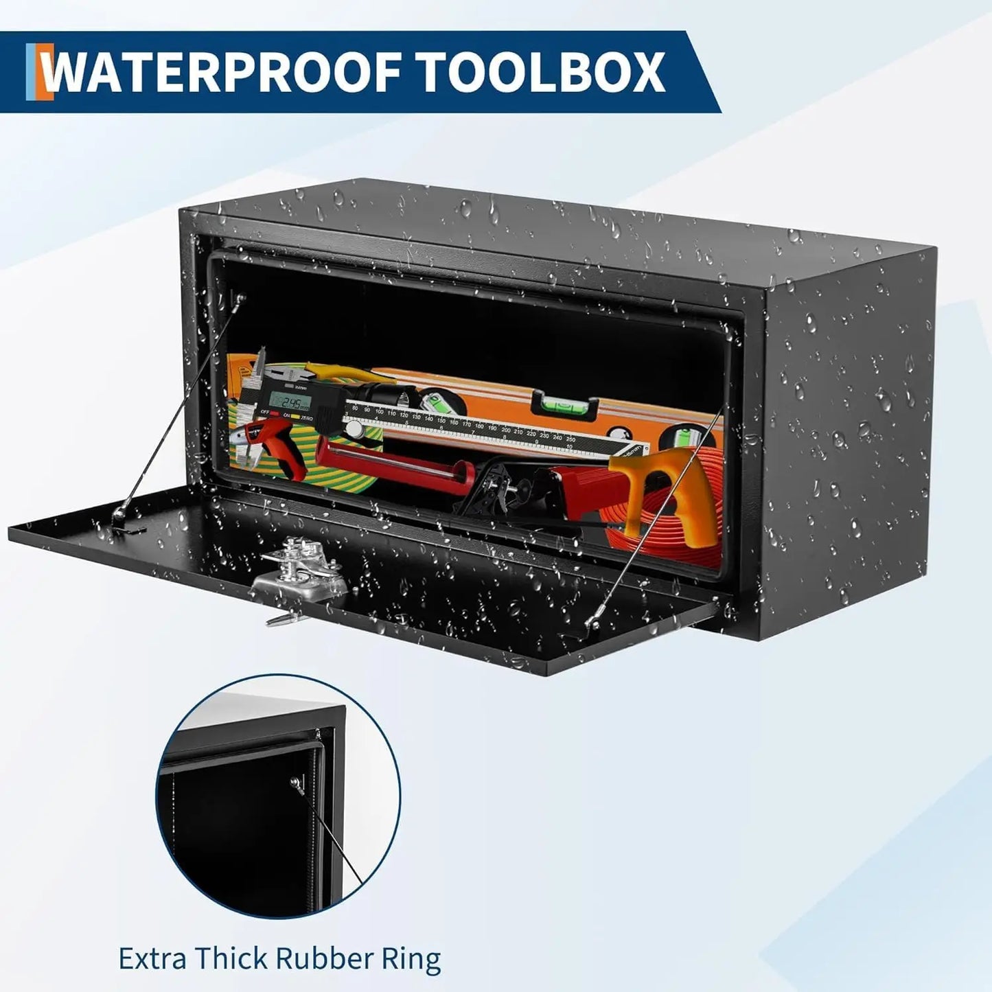 Twister.CK Heavy Duty Aluminum Truck Tool Box Waterproof Storage Chest