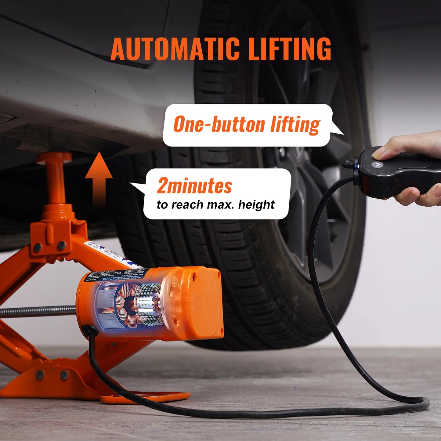 SucceBuy 3 Ton Electric Scissor Car Jack Kit With 12V Electric Impact Wrench