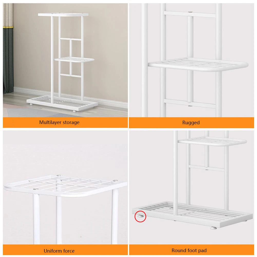 Eight Tier Metal Plant Stand Indoor Outdoor Nine Pot Holders Display Rack