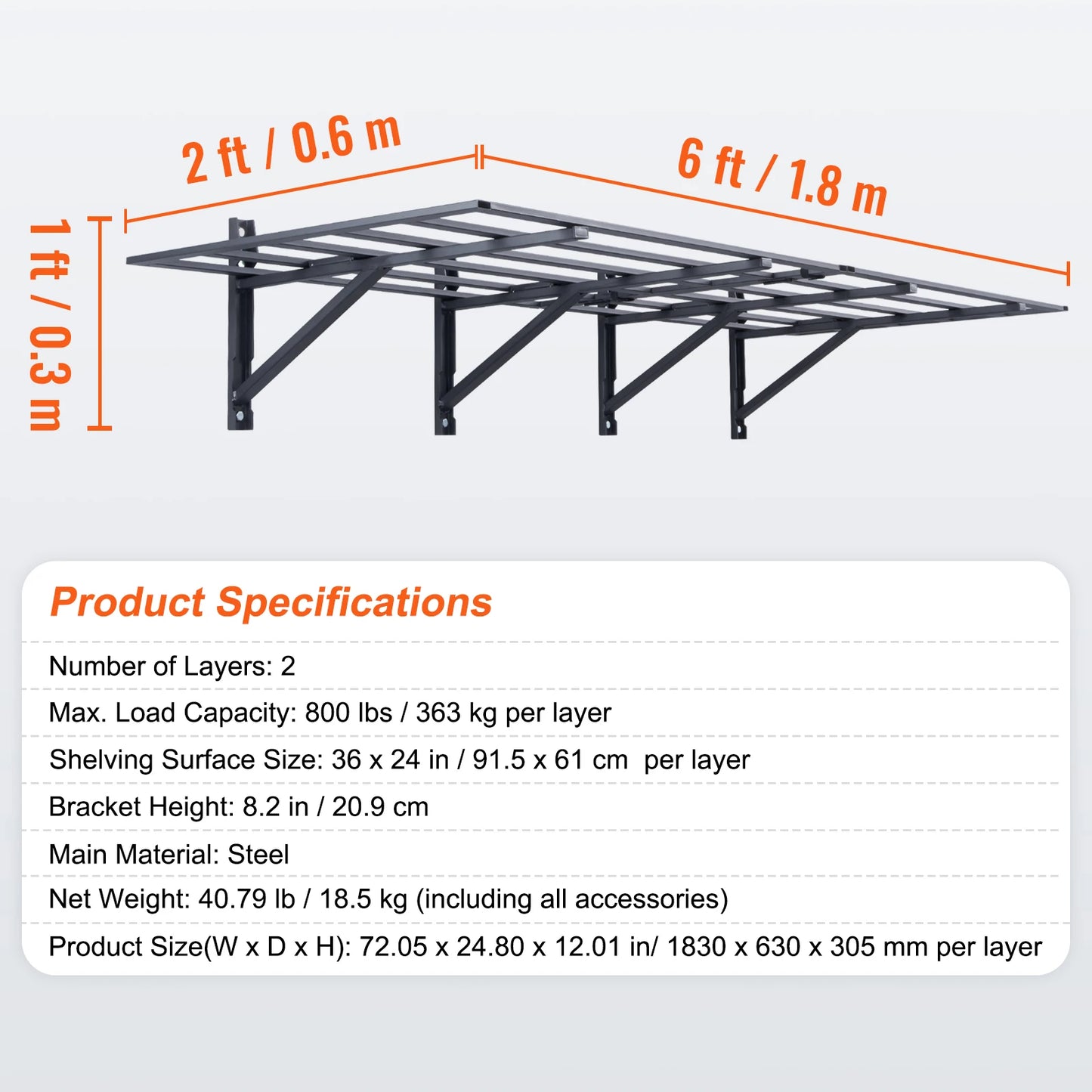 Garage Storage Rack Wall Mounted Heavy Duty Tool Organizer