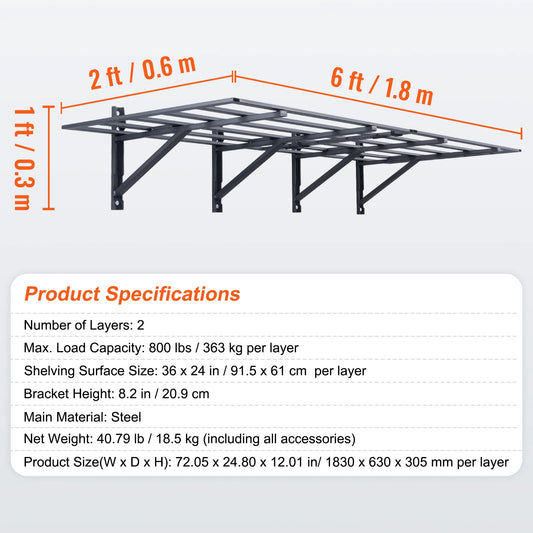 Garage Storage Rack Wall Mounted Heavy Duty Tool Organizer