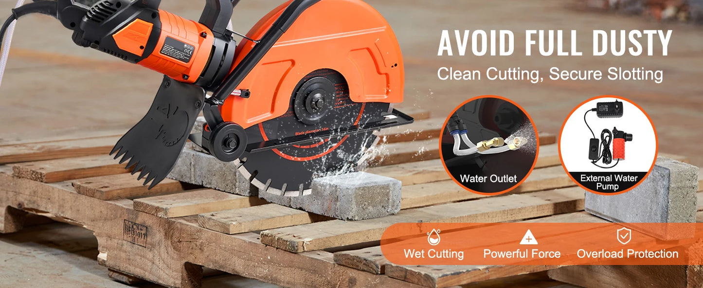 Electric Concrete Saw 3200W 15A Motor Wet Cutting Tool