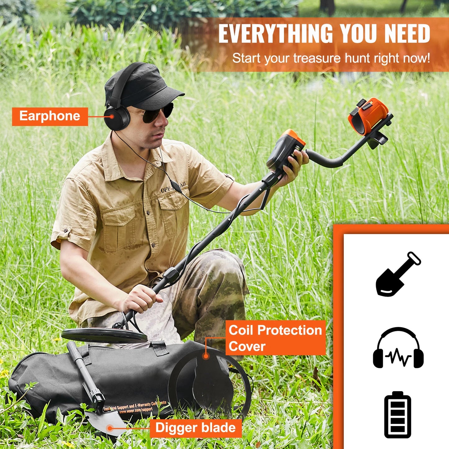 SucceBuy Metal Detector For Adults And Kids With Waterproof Coil