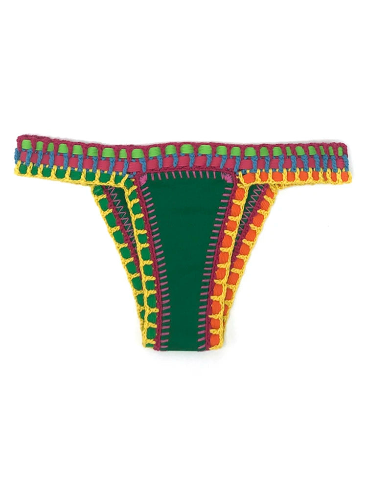 NONECN Crochet Two-Piece Bikini Set For Women Swimwear