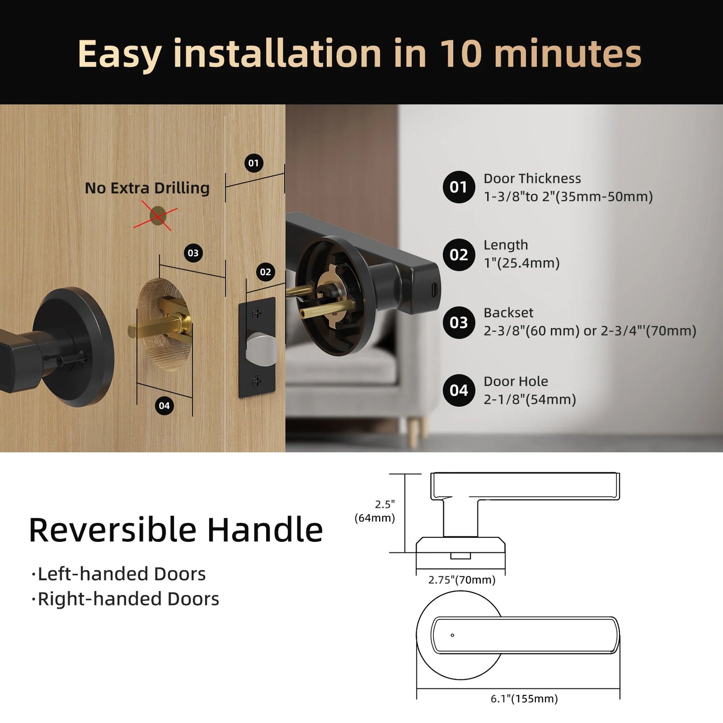 Viladepot Smart Lock With Fingerprint App Control Keypad