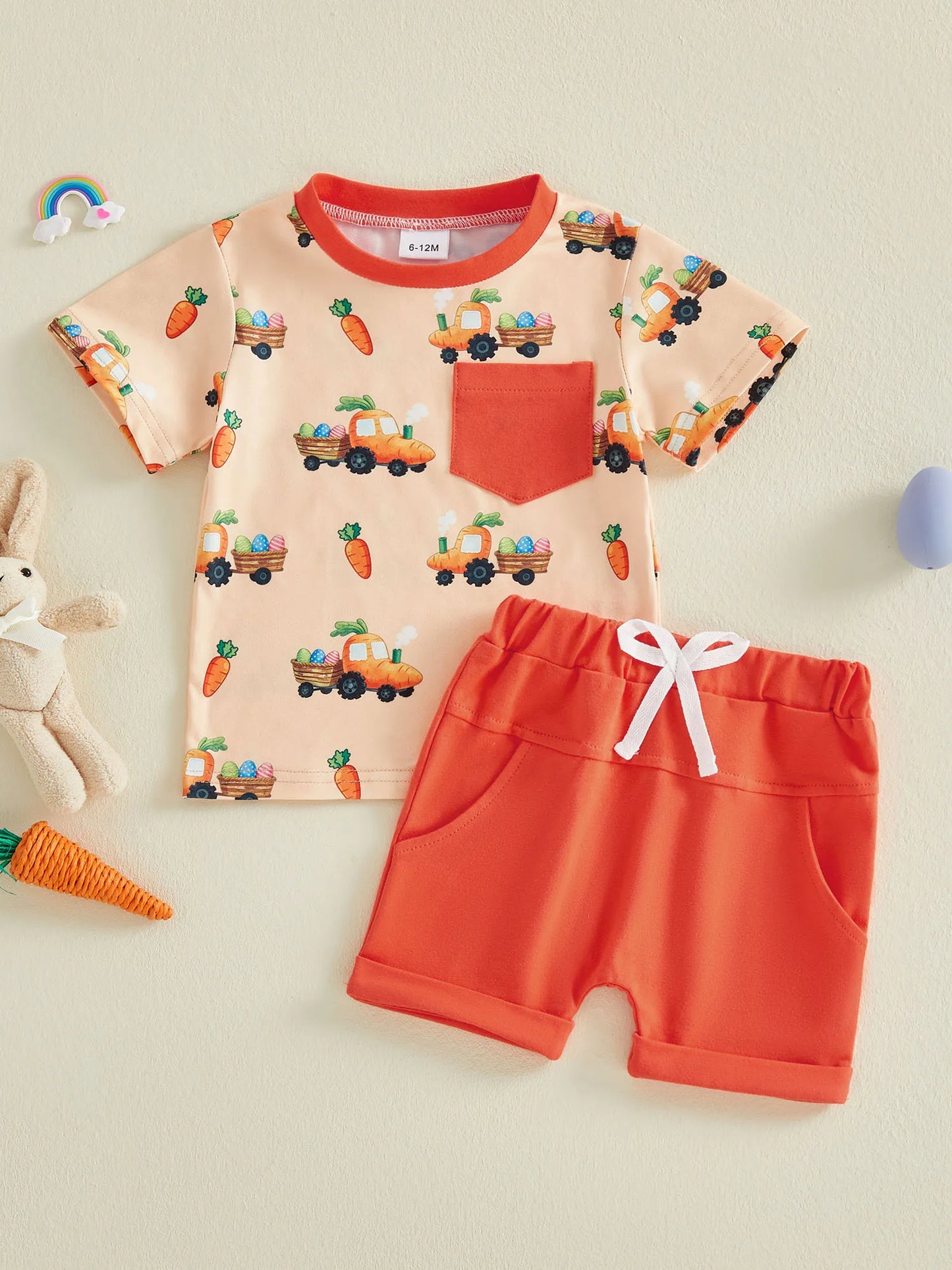 Easter Bunny Print Baby Girls 2 Piece Clothing Set