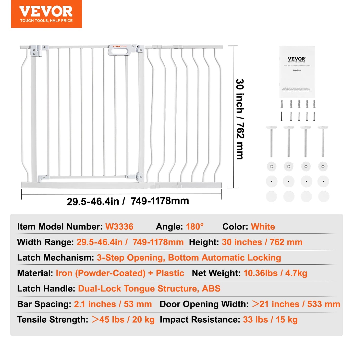 SucceBuy Baby Gate Walk Through Doorways Pressure Mounted