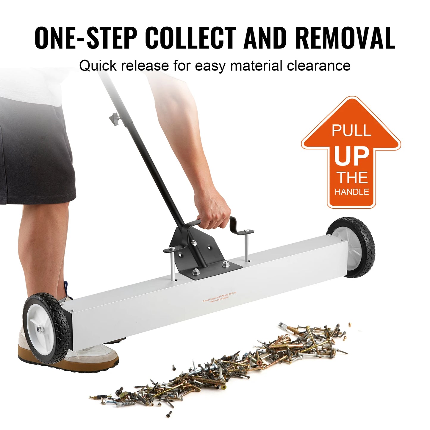 Magnetic Sweeper With Wheels Push Type Magnetic Pickup For Lawn