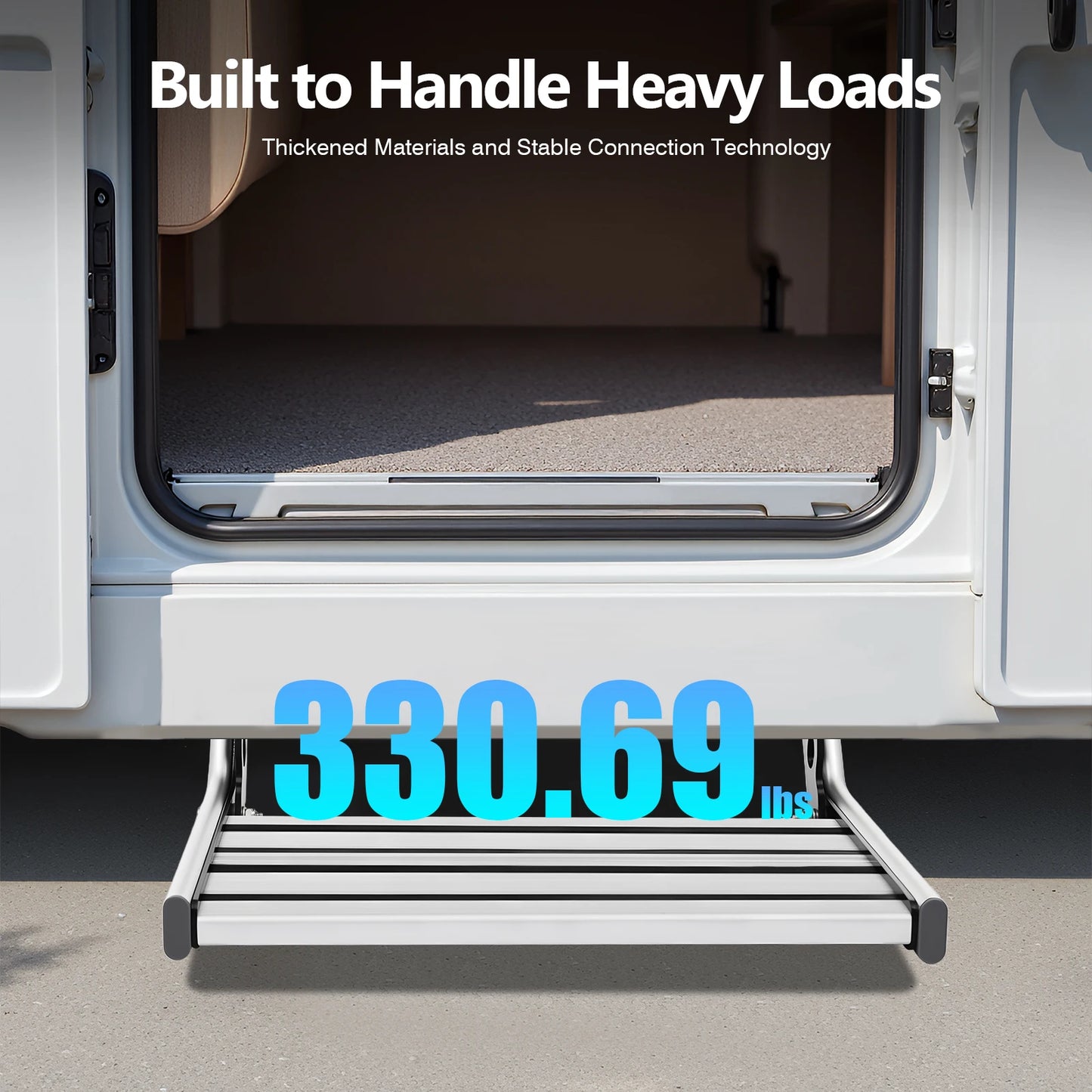 Bymaocar Folding RV Step With LED Light Aluminum Alloy 150kg
