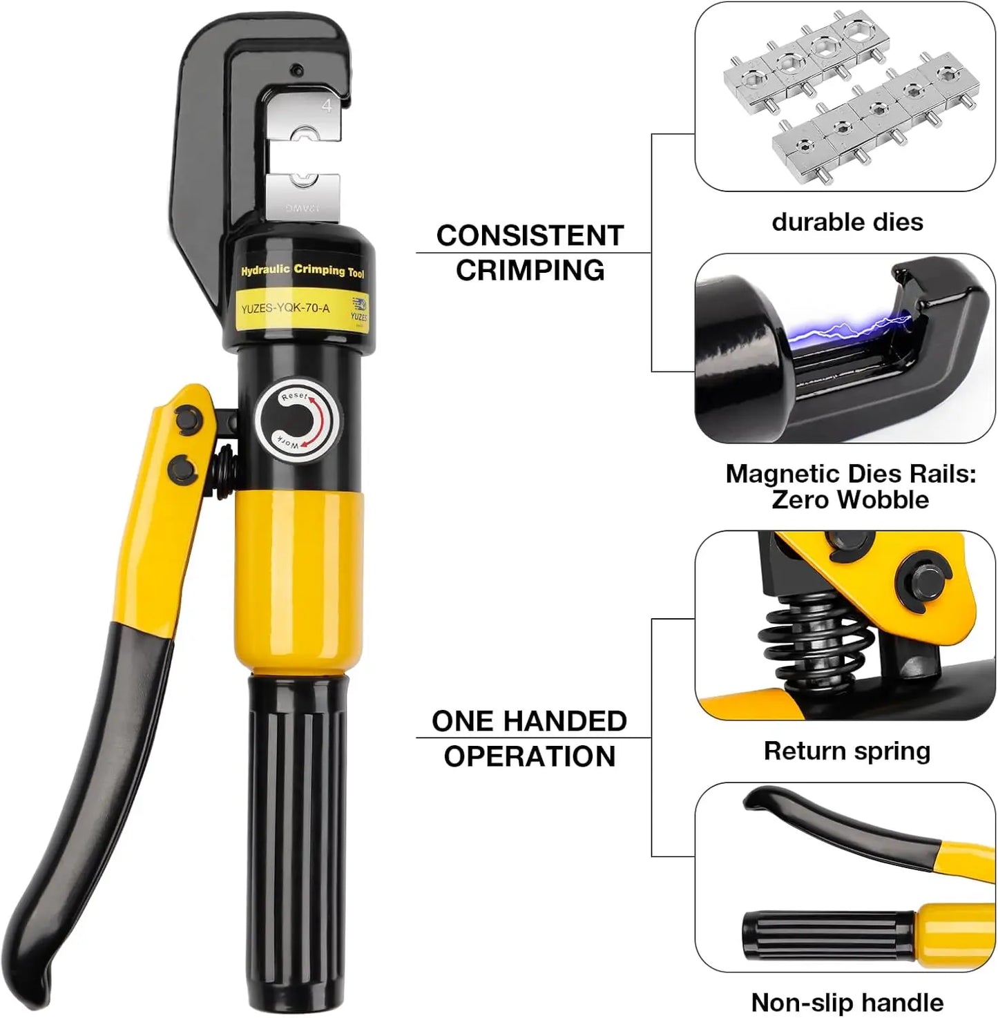 Hydraulic Crimping Tool And Cable Cutter 10 Tons 9 Dies