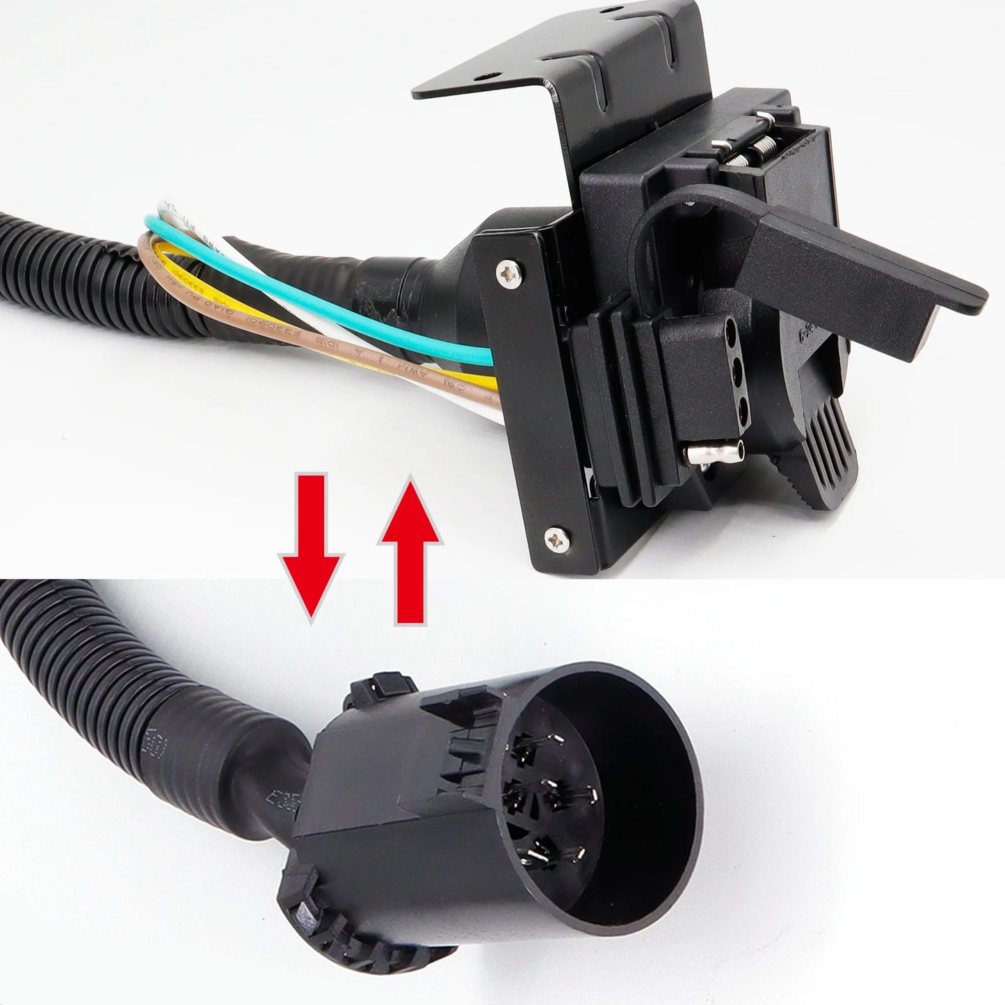 XUKEY 7 Way RV Trailer Connector 4 Pin Round Socket
