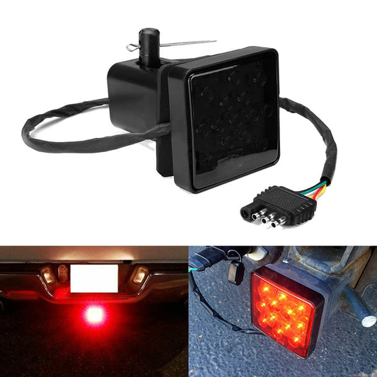 Smoked Lens 15-LED Truck Brake Light Taillight Trailer Hitch Cover