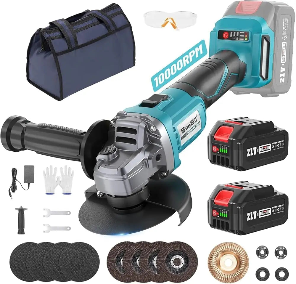 Seesii 21V Brushless Angle Grinder Multifunction Cutting Polishing Tool
