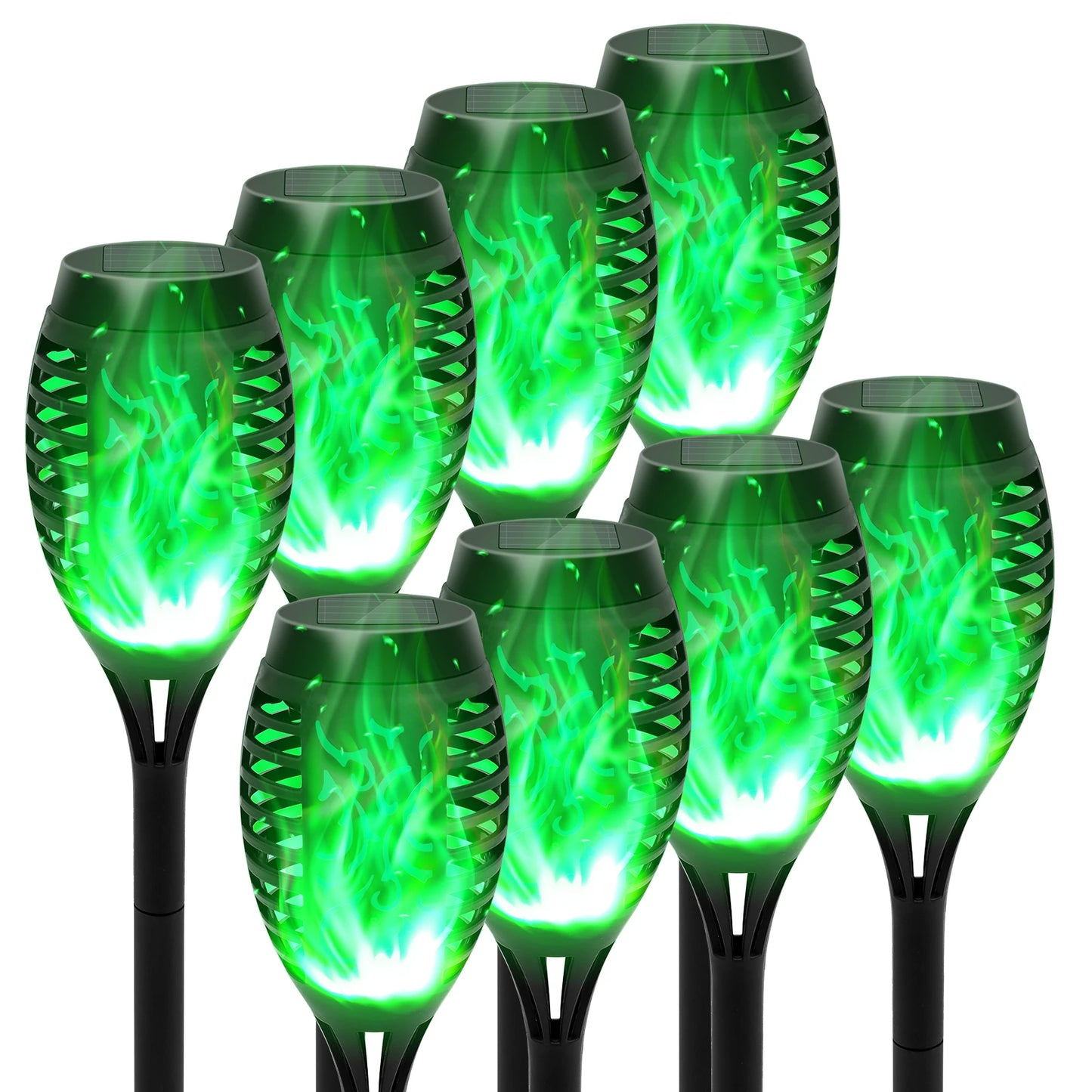 Solar Flame Torch Lights LED Flickering Outdoor Lawn Path Decoration