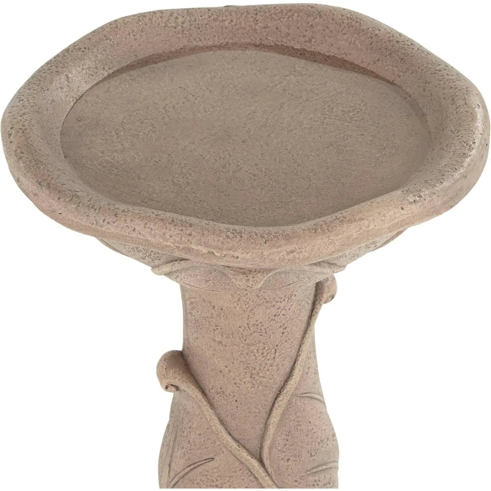 Water Lily Rustic Outdoor Cement Fountain Bird Bath