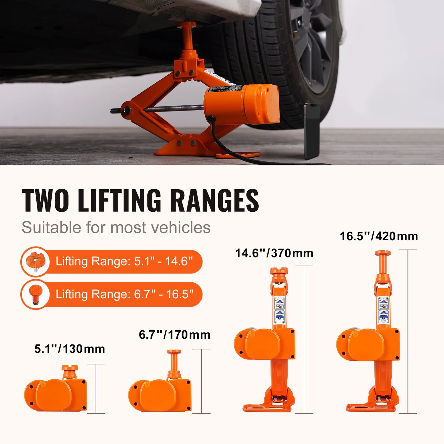 SucceBuy 3 Ton Electric Scissor Car Jack Kit With 12V Electric Impact Wrench